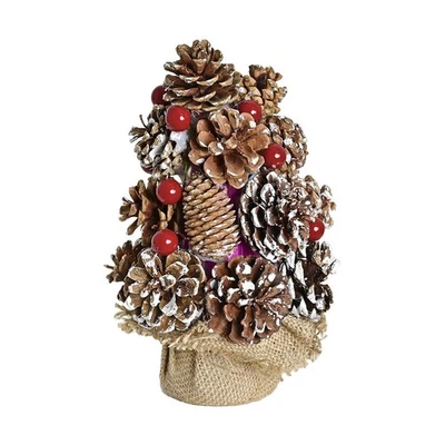 Rustic Mini Pine Cone Ornament Christmas Tree Decoration with Berry Detail - Image 1 of 4