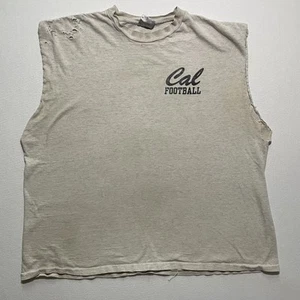 Vintage Cal Football Shirt Men 2XL Bears California Berkeley Gray Cut Distressed - Picture 1 of 9
