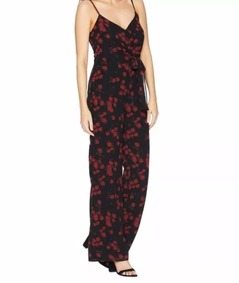 Mono Michael Kors Negro y Rojo Rosa Floral con Envolvente Corpiño Talla XS Foto 1 de 4