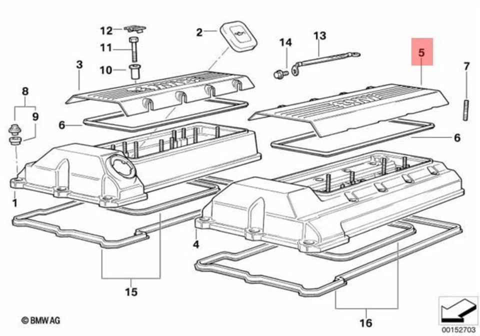 Genuine BMW E31 E32 E34 E38 530i 540i 730i 730iL 740i Covering Left 11121736004 - Image 1 of 1