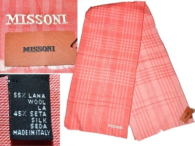 MISSONI Bufanda Hombre Lana/Seda Hecha en Italia Con Cubierta MS03 T1P Foto 1 de 4