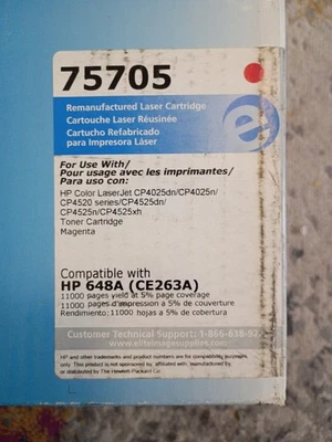 Elite Image 75705 Magenta Toner - HP648A - CE263A - FAST SHIP - Image 1 of 4