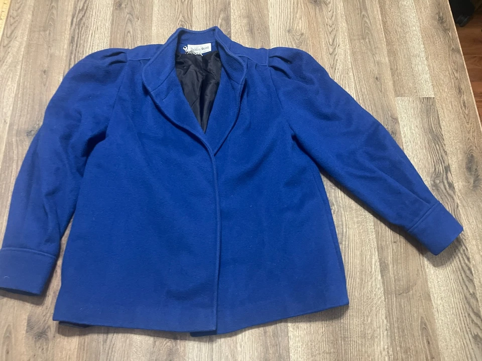 Chaqueta Ashley Scott, ¿para mujer talla XL? Blazer azul, abrigo de guisante con botones Foto 1 de 4