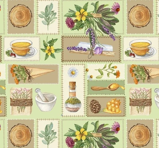 Potpourri of Novelty-Apothecary  Cotton Print by David Textiles BTY - Image 1 of 1