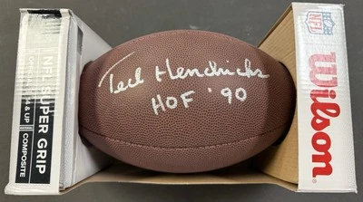 泰德·亨德里克斯签名威尔逊足球名人堂90铭文真品证明  — 第 1/2 张图片