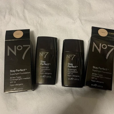Boots No7 Stay Perfect Superlight Foundation CALICO 30ml x 2 - BNIB RARE  - Image 1 of 3