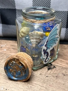 Jar Of Many Things: Blue Dragon _ Dice Trinkets Jar, Acrylic Dice, D&D - Picture 1 of 4