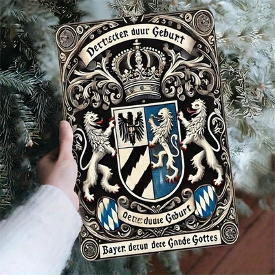 1pc German Coat of Arms Iron Wall Art, Tin Metal Signs 7.8x11.8 inch Metal Sign - Изображение 1 из 4