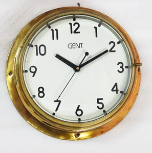ALL BRASS GENT MARINE SHIPS BOAT WALL QUARTZ MOVEMENT CLOCK - Picture 1 of 2