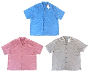 Tommy Bahama USA Men's New Designer Blue Pink Brown 100% Silk Shirt x 3 - XXL - Picture 1 of 24