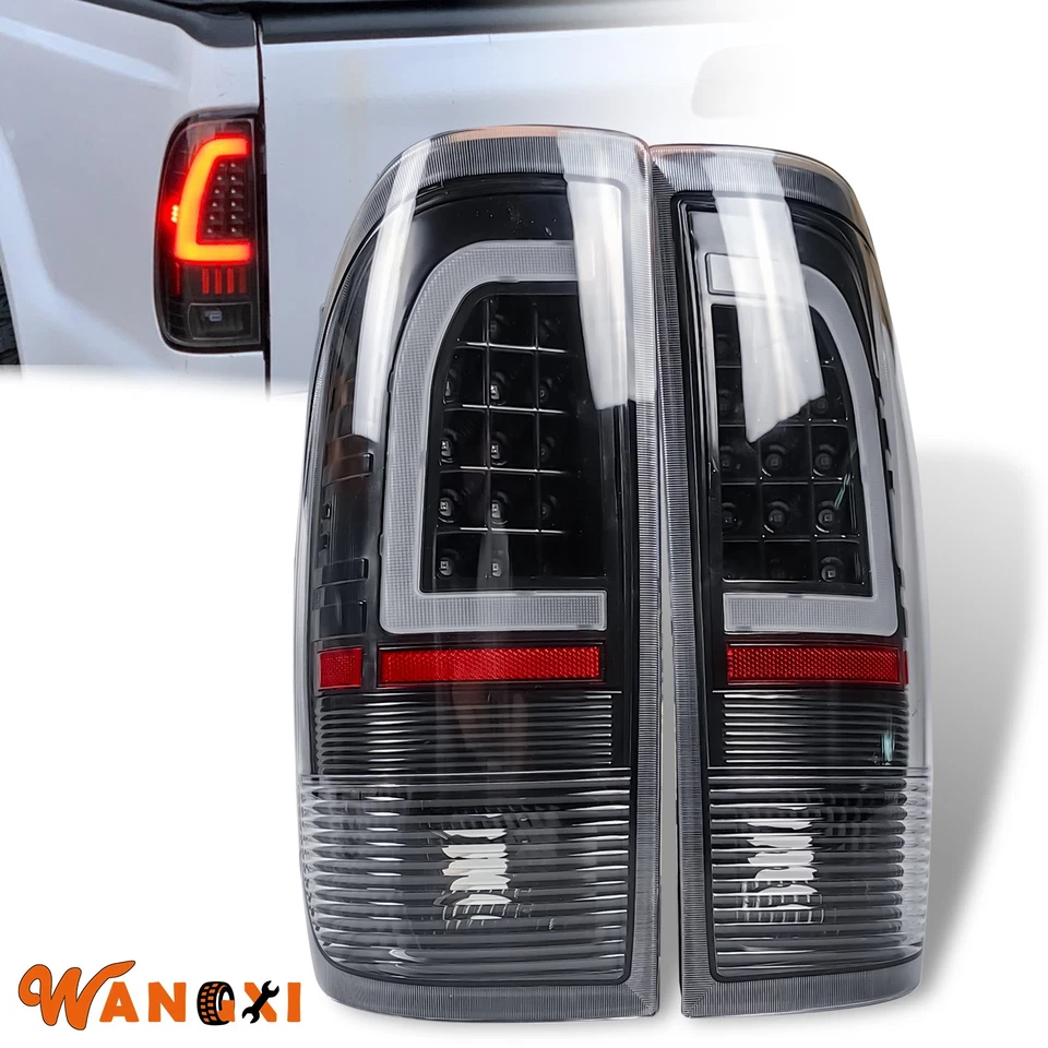Tail Lights for 1997-2003 Ford F150 99-07 F250 F350 Black LED Tube Brake Lamps Foto 1 de 4