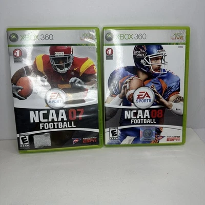 NCAA Football 07 08 Xbox 360 Lot Complete Tested EA Sports Video Game ESPN - Image 1 of 4