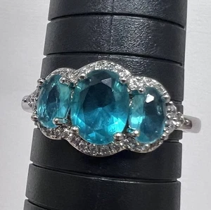 STUNNING Bomb Party "Work Your Charm" Ring Dark Aquamarine Size 10 NEW!! - Picture 1 of 12