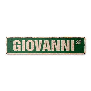 GIOVANNI Vintage Street Sign Childrens Name Room Metal Sign - Picture 1 of 4