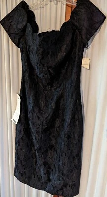 NWT Sz 9/10 Little Black Lace Cocktail Dress Bodycon Sweetheart Roberta USA LBD - Image 1 of 4