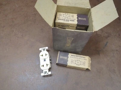 De colección Nos 242-1 8 Leviton 2 hilos orejas en T receptáculos salida marfil baquelita Foto 1 de 4