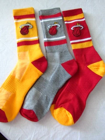 NBA Miami Heat Men's Crew Socks 3 Pairs Size 6-12- New With Tags! Cover