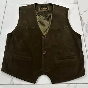 Men's Vintage Laksen Leather Hunting Shooting Vest Sleeveless Small Scandinavia - Picture 1 of 5