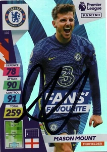 MASON MOUNT SIGNED CHELSEA 2022 ADRENALYN XL "PLUS" TRADING CARD + COA - Bild 1 von 1