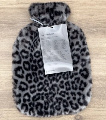 BOTELLA DE AGUA CALIENTE JOHN LEWIS ARCTIC OCELOTE LUJOSA SUAVE ACOGEDORA DE PIEL SINTÉTICA *NUEVA CON ETIQUETAS* Foto 1 de 4