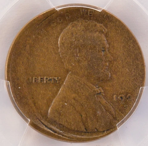 1920-S 1c Wheat Cent Struck 10% Off-Center PCGS F15 Cover