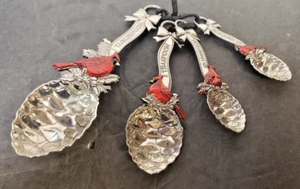 Juego de cuchara medidora Ganz cardenales pájaros 4 piezas metal en relieve - Imagen 1 de 6