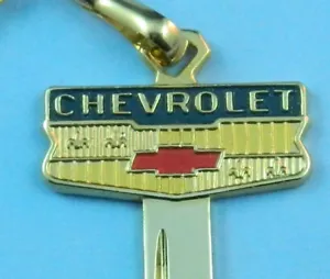 Chevrolet Gold Plated Bowtie Crest 1967 1971 1975 1979 1983 1984 1985 Key Blank - Picture 1 of 2