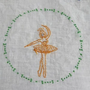 Bailarina Punta Punto de Cruz Bordado Acabado De Colección Terminado - Imagen 1 de 8