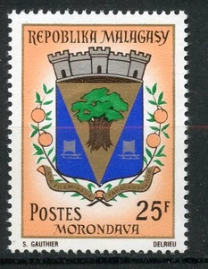 BRIEFMARKE / BRIEFMARKE AUS MADAGASKAR NEU Nr. 438A ** MORONDOVA WAPPEN - Bild 1 von 1