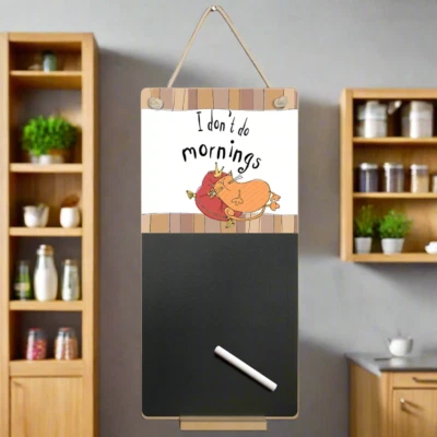 Cat Themed Hanging Chalkboard Message Board Funny Quote, Kitchen or Office Decor - Image 1 of 4
