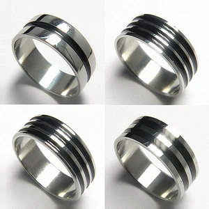 wholesale mix 100pcs/pack men's black enamel stainless steel jewellery rings - Picture 1 of 2