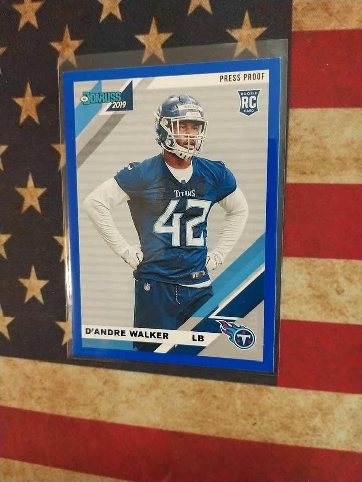 2019 Donruss Blue Press Proof D'Andre Walker RC Tennessee Titans #291 - Image 1 of 2