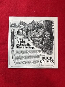 Vintage 1978 Print Ad Buck Knives Buy A Buck & Start A Heritage Ad - Picture 1 of 2