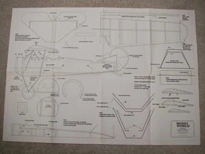 RC Model World Plans of the Fokker E V/D VIII scale WW1 monoplane model 30" span - Picture 1 of 2