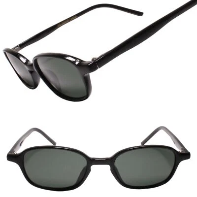 Gafas de sol clásicas estilo grunge auténticas vintage minimalistas rectangulares negras Foto 1 de 3