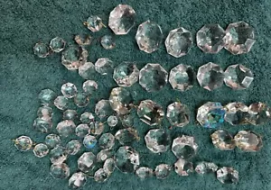 "Lote mixto 63 prismas botones de cristal antiguos, 5/8"" - 1-1/2""" - Imagen 1 de 2