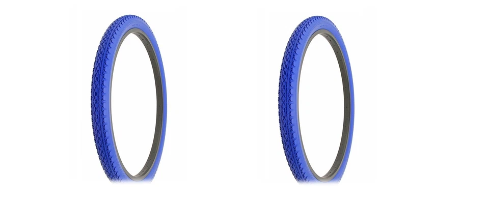 PAR (2 piezas) Neumáticos de Bicicleta 26" X 2.125 Clásicos Diamond Tread Cruiser Bikes AZUL Foto 1 de 1