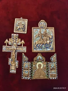 ikona podróżna Icona Antyki icono de viaje icono ortodoxo ikona carskiej Rosji - Imagen 1 de 14