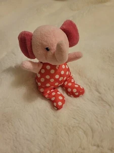 BABY Plush GARANIMALS Pink ELEPHANT Rattle Doll LOVEY Stuffed Animal Polka Dots - Picture 1 of 6