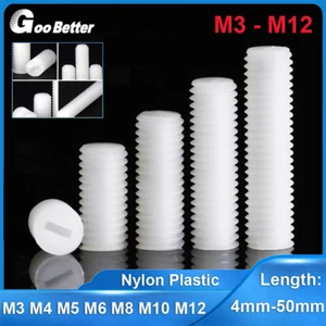 Juego de tornillos de nailon ranurados de plástico de punto plano M3 M4 M5 M6 M8 M10 M12 - Imagen 1 de 83