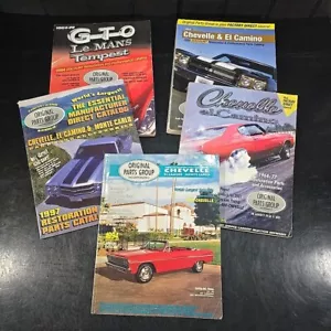 (5) Auto Part Catalogs Lot VTG Chevelle Camino Monte Carlo GTO Le Mans Tempest - Foto 1 di 18