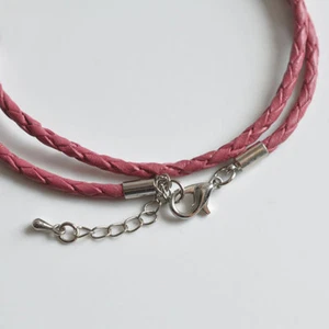 2 St./ Ø 2,5mm Band-Endkappen mit Karabiner-Verschluss und Kettchen - Picture 1 of 2