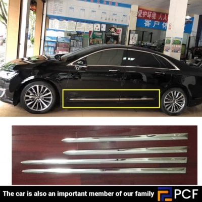 For Lincoln MKZ 2017-2020 Stainless Steel Body Side Door Molding Cover Trim 4PC - Image 1 of 4