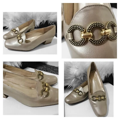 Van Dal Vintage Twilight Leather Champagne Court Shoes  4 1/2 UK EE Elegant - Image 1 of 4