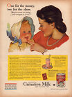 A9 Carnation Milk Cocktail Baby Bonnet Mom Vintage Life Magazine Print Ad