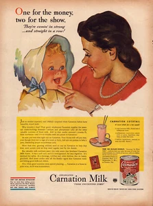 A9 Nelkenmilch Cocktail Baby Haube Mama Vintage Leben Magazin Druck Anzeige - Bild 1 von 1