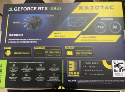 ZOTAC GeForce RTX 4060-8GB X-GAMING OC 8GB GDDR6 TWIN Graphics card GPU - Image 1 of 4