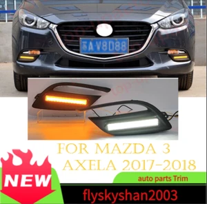 For Mazda 3 Axela 2017-2018 LED Fog Lamp Daytime Running Light turn signal - Picture 1 of 12
