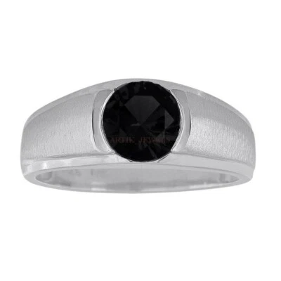 Anillo De Plata Esterlina 925 Con Piedra Natural De Ónix Negro Para Hombre #1181 - Imagen 1 de 4