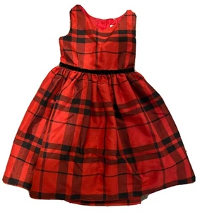EUC Cat and Jack girls Red And Black Plaid holiday Party A Line dress small - Picture 1 of 5